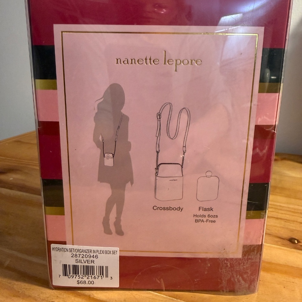 NANETTE LEPORE HOLIDAY PARTY RHINESTONE FLASK & SPARKLE Bag Purse SILVER NIB - Picture 5 of 8